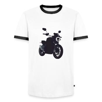 Motorcyclist Motorbike Fan Motorcycle Motorcross - Men's Ringer Shirt - white/black - Front - AI Model Female 172 light (172cm) & AI Model Male 178 dark (178cm)