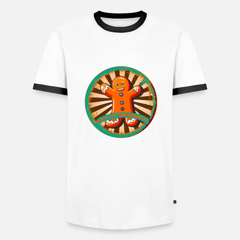 Gingerbread man - Men's Ringer Shirt - white/black