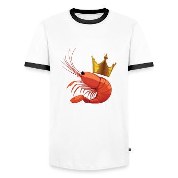 Shrimp - Men's Ringer Shirt - white/black - Front - AI Model Female 172 light (172cm) & AI Model Male 178 dark (178cm)