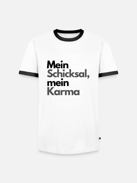 Mein Schicksal mein Karma - Männer Kontrast-T-Shirt - Weiß/Schwarz