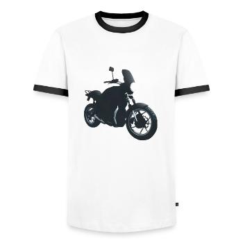Motorcycle Motorcross Motorbike Fan Motorcyclist - Men's Ringer Shirt - white/black - Front - AI Model Female 172 light (172cm) & AI Model Male 178 dark (178cm)