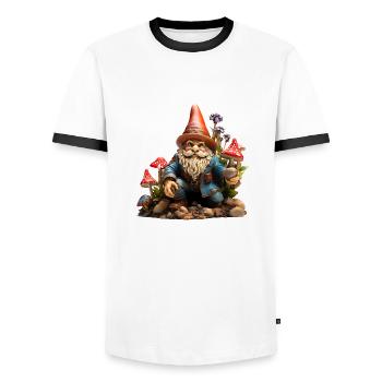 Gartenzwerge sind nicht nur dekorativ - Männer Kontrast-T-Shirt - Weiß/Schwarz - Vorne - AI Model Female 172 light (172cm) & AI Model Male 178 dark (178cm)