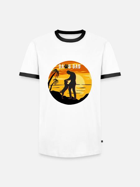 Dawg Dad Sunset Design - Men's Ringer Shirt - white/black