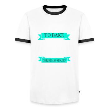 dino bike moon dinosaur moon christmas tree pastry - Männer Kontrast-T-Shirt - Weiß/Schwarz - Vorne - AI Model Female 172 light (172cm) & AI Model Male 178 dark (178cm)