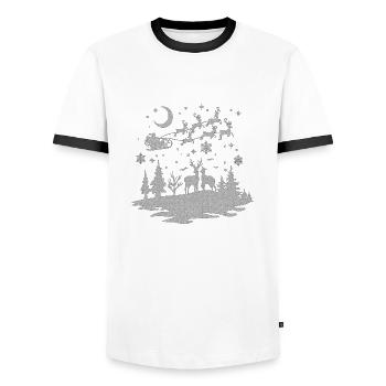 Weihnachten Weihnachtsmann Weihnachtsmann ungezogene Feiertage Winter - Männer Kontrast-T-Shirt - Weiß/Schwarz - Vorne - AI Model Female 172 light (172cm) & AI Model Male 178 dark (178cm)