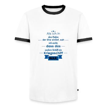 Lustige Sprüche Scheidung - Männer Kontrast-T-Shirt - Weiß/Schwarz - Vorne - AI Model Female 172 light (172cm) & AI Model Male 178 dark (178cm)