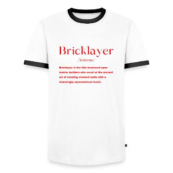 Bricklayer - Men's Ringer Shirt - white/black - Front - AI Model Female 172 light (172cm) & AI Model Male 178 dark (178cm)