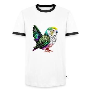 Perruche Bird Propriétaire d’oiseau Calopsitte - T-shirt contrasté Homme - blanc/noir - Devant - AI Model Female 172 light (172cm) & AI Model Male 178 dark (178cm)