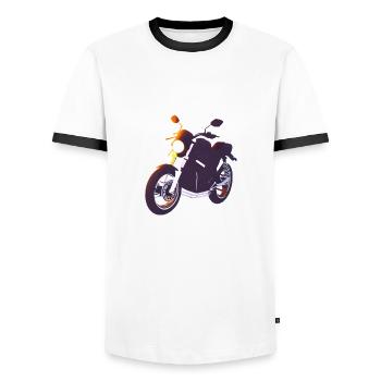 Motorcycle Motorcross Motorbike Fan Motorcyclist - Men's Ringer Shirt - white/black - Front - AI Model Female 172 light (172cm) & AI Model Male 178 dark (178cm)