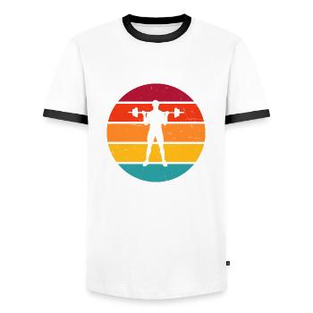 Ausdauertraining Cardio Fitness Krafttraining - Männer Kontrast-T-Shirt - Weiß/Schwarz - Vorne - AI Model Female 172 light (172cm) & AI Model Male 178 dark (178cm)