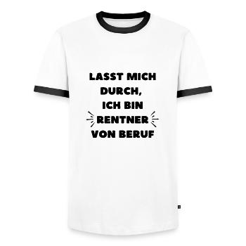 Ich bin Rentner von Beruf - Männer Kontrast-T-Shirt - Weiß/Schwarz - Vorne - AI Model Female 172 light (172cm) & AI Model Male 178 dark (178cm)