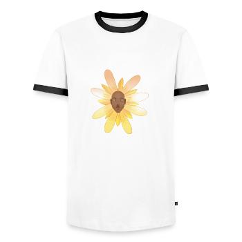 Mauerblümchen - Männer Kontrast-T-Shirt - Weiß/Schwarz - Vorne - AI Model Female 172 light (172cm) & AI Model Male 178 dark (178cm)