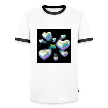 Heart Attack - Männer Kontrast-T-Shirt - Weiß/Schwarz - Vorne - AI Model Female 172 light (172cm) & AI Model Male 178 dark (178cm)