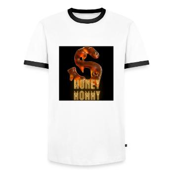 Honey Mommy - Männer Kontrast-T-Shirt - Weiß/Schwarz - Vorne - AI Model Female 172 light (172cm) & AI Model Male 178 dark (178cm)