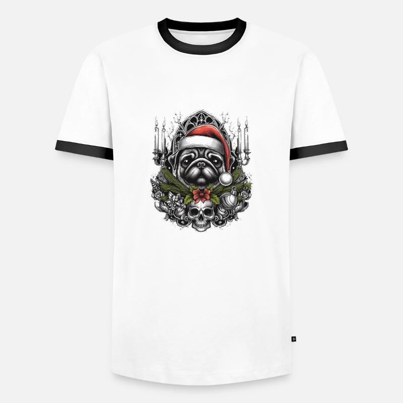 Gothic Pug - Men's Ringer Shirt - white/black
