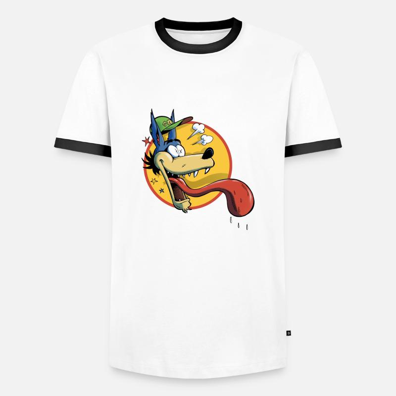 Expressive Wolf - Men's Ringer Shirt - white/black