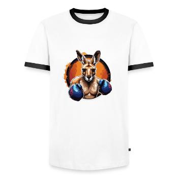 Känguru / Tier / Australien / Beuteltier / Outback - Männer Kontrast-T-Shirt - Weiß/Schwarz - Vorne - AI Model Female 172 light (172cm) & AI Model Male 178 dark (178cm)