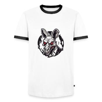 Känguru / Tier / Australien / Beuteltier / Outback - Männer Kontrast-T-Shirt - Weiß/Schwarz - Vorne - AI Model Female 172 light (172cm) & AI Model Male 178 dark (178cm)