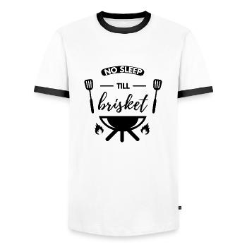 Pas de sommeil jusqu’à la poitrine de bœuf - cadeau barbecue parfait - T-shirt contrasté Homme - blanc/noir - Devant - AI Model Female 172 light (172cm) & AI Model Male 178 dark (178cm)