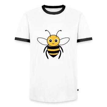Biene - Männer Kontrast-T-Shirt - Weiß/Schwarz - Vorne - AI Model Female 172 light (172cm) & AI Model Male 178 dark (178cm)
