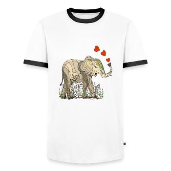 Elefant - Männer Kontrast-T-Shirt - Weiß/Schwarz - Vorne - AI Model Female 172 light (172cm) & AI Model Male 178 dark (178cm)