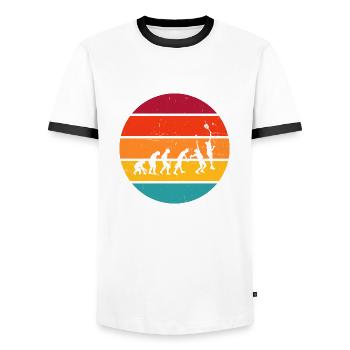 Paddle Racket Paddle Tennis Paddle Paddeltennis - Men's Ringer Shirt - white/black - Front - AI Model Female 172 light (172cm) & AI Model Male 178 dark (178cm)