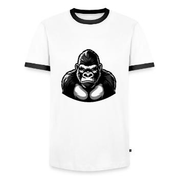 Gorille noir et blanc puissant - T-shirt contrasté Homme - blanc/noir - Devant - AI Model Female 172 light (172cm) & AI Model Male 178 dark (178cm)