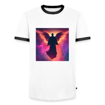 Spirituality - Men's Ringer Shirt - white/black - Front - AI Model Female 172 light (172cm) & AI Model Male 178 dark (178cm)