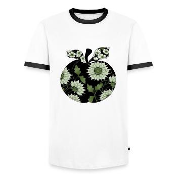 Apfel - Männer Kontrast-T-Shirt - Weiß/Schwarz - Vorne - AI Model Female 172 light (172cm) & AI Model Male 178 dark (178cm)