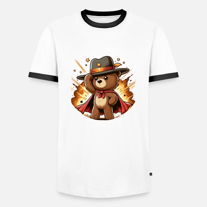 Teddy bear - Men's Ringer Shirt - white/black
