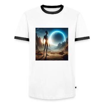 Astronomie Astrophysik - Männer Kontrast-T-Shirt - Weiß/Schwarz - Vorne - AI Model Female 172 light (172cm) & AI Model Male 178 dark (178cm)