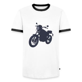 Motorcycle Motorcross Motorcyclist Motorbike Fan - Men's Ringer Shirt - white/black - Front - AI Model Female 172 light (172cm) & AI Model Male 178 dark (178cm)