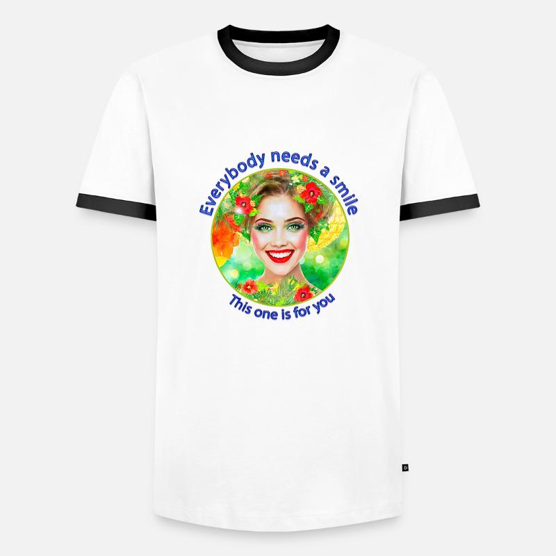 Everybody needs a smile - Men's Ringer Shirt - white/black