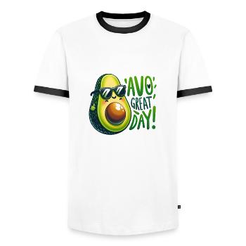 Avo' Great Day! - Männer Kontrast-T-Shirt - Weiß/Schwarz - Vorne - AI Model Female 172 light (172cm) & AI Model Male 178 dark (178cm)