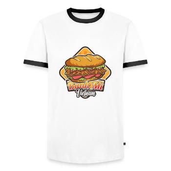 Vietnam Viet Banh Mi Bread Vietnamese I Gift - Men's Ringer Shirt - white/black - Front - AI Model Female 172 light (172cm) & AI Model Male 178 dark (178cm)