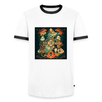 Vintage Wunderland - Männer Kontrast-T-Shirt - Weiß/Schwarz - Vorne - AI Model Female 172 light (172cm) & AI Model Male 178 dark (178cm)
