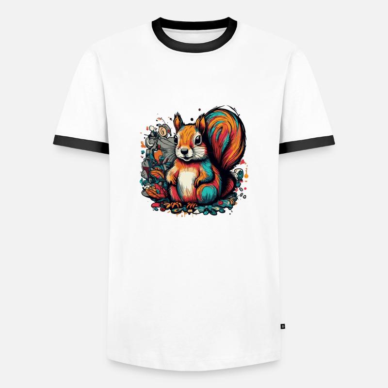 Eichhörnchen - Männer Kontrast-T-Shirt - Weiß/Schwarz