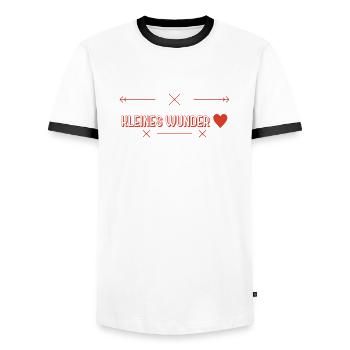 Baby Sayings Gift Idea - Men's Ringer Shirt - white/black - Front - AI Model Female 172 light (172cm) & AI Model Male 178 dark (178cm)