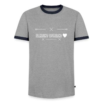Dictons de bébé - T-shirt contrasté Homme - gris/marine  - Devant - AI Model Female 172 light (172cm) & AI Model Male 178 light (178cm)