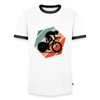 Vélo de route Vélo de route pour femmes Vélo de route Vélo de route - T-shirt contrasté Homme - blanc/noir - Devant - AI Model Female 172 light (172cm) & AI Model Male 178 dark (178cm)