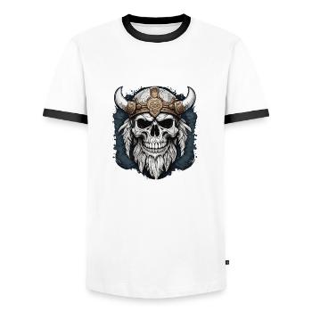 Wikinger / Thor / Odin / nordisch / keltisch - Männer Kontrast-T-Shirt - Weiß/Schwarz - Vorne - AI Model Female 172 light (172cm) & AI Model Male 178 dark (178cm)