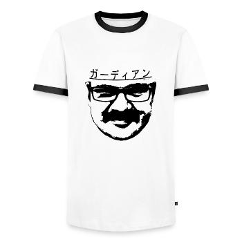 Guardian - Männer Kontrast-T-Shirt - Weiß/Schwarz - Vorne - AI Model Female 172 light (172cm) & AI Model Male 178 dark (178cm)