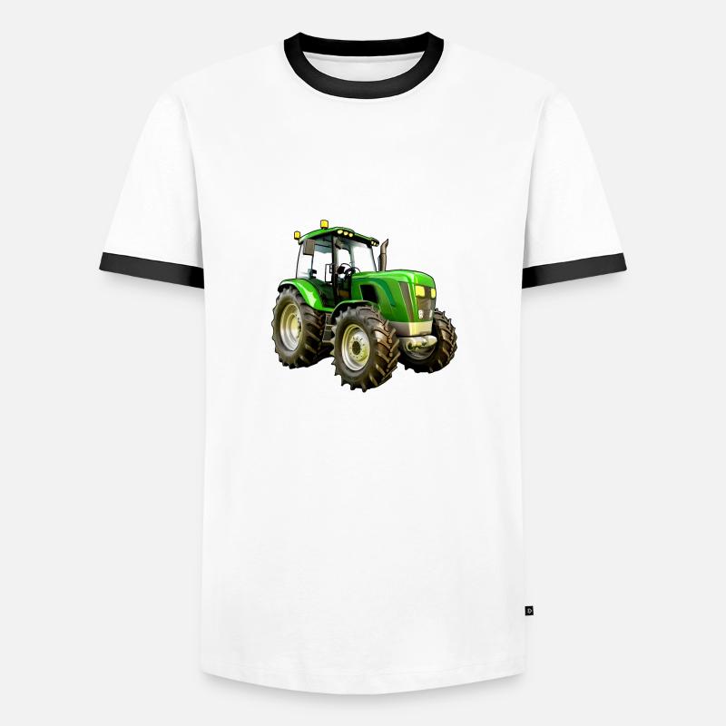 Moderner Traktor Trecker - Männer Kontrast-T-Shirt - Weiß/Schwarz