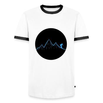 Ski dich frei! (hell blau) - Männer Kontrast-T-Shirt - Weiß/Schwarz - Vorne - AI Model Female 172 light (172cm) & AI Model Male 178 dark (178cm)