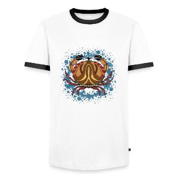 Krebs - Männer Kontrast-T-Shirt - Weiß/Schwarz - Vorne - AI Model Female 172 light (172cm) & AI Model Male 178 dark (178cm)