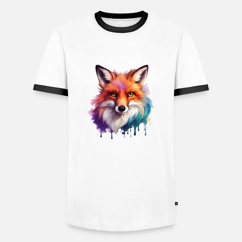 magic fox - Männer Kontrast-T-Shirt - Weiß/Schwarz