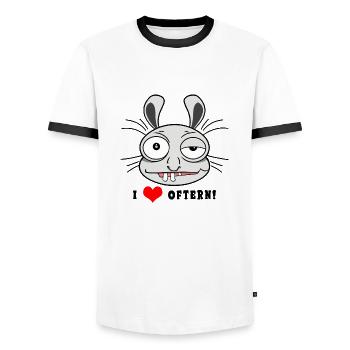 Funny Bunny - Männer Kontrast-T-Shirt - Weiß/Schwarz - Vorne - AI Model Female 172 light (172cm) & AI Model Male 178 dark (178cm)