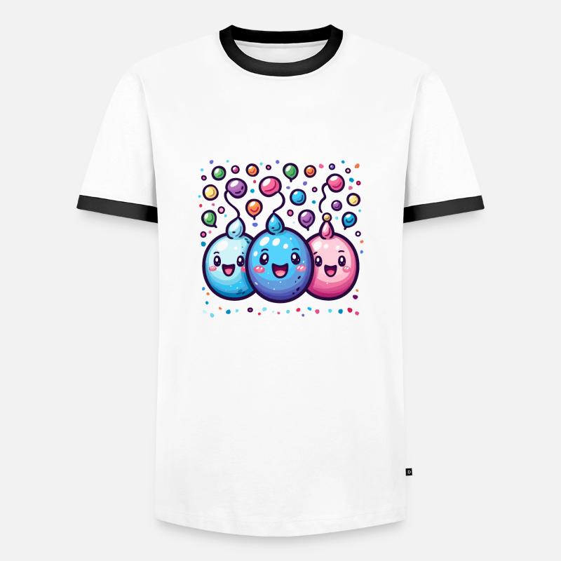 Fasnachtsfreude mit Konfetti - Männer Kontrast-T-Shirt - Weiß/Schwarz