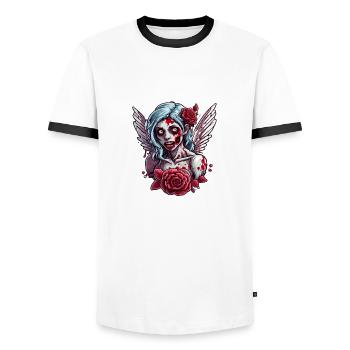 Cupid / Love / Arrow / Heart / Valentine's Day - Men's Ringer Shirt - white/black - Front - AI Model Female 172 light (172cm) & AI Model Male 178 dark (178cm)