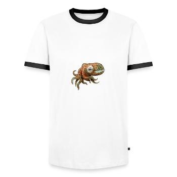 EUPRYMNA BERRYI - Men's Ringer Shirt - white/black - Front - AI Model Female 172 light (172cm) & AI Model Male 178 dark (178cm)